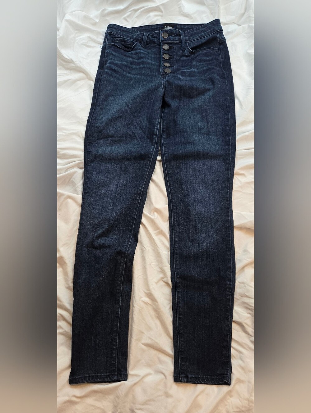 PAIGE Hoxton Ultra Skinny Jeans Women's Size 6 28 Dark Wash High Rise Button Fly